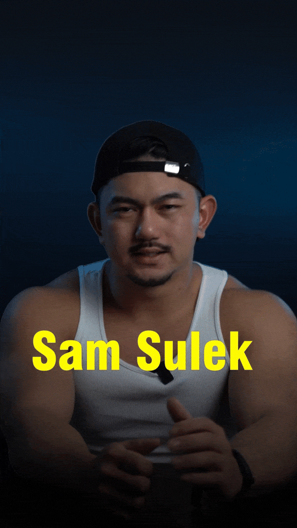 Sam Sulek discussing fitness and motivation in a dynamic video presentation.
