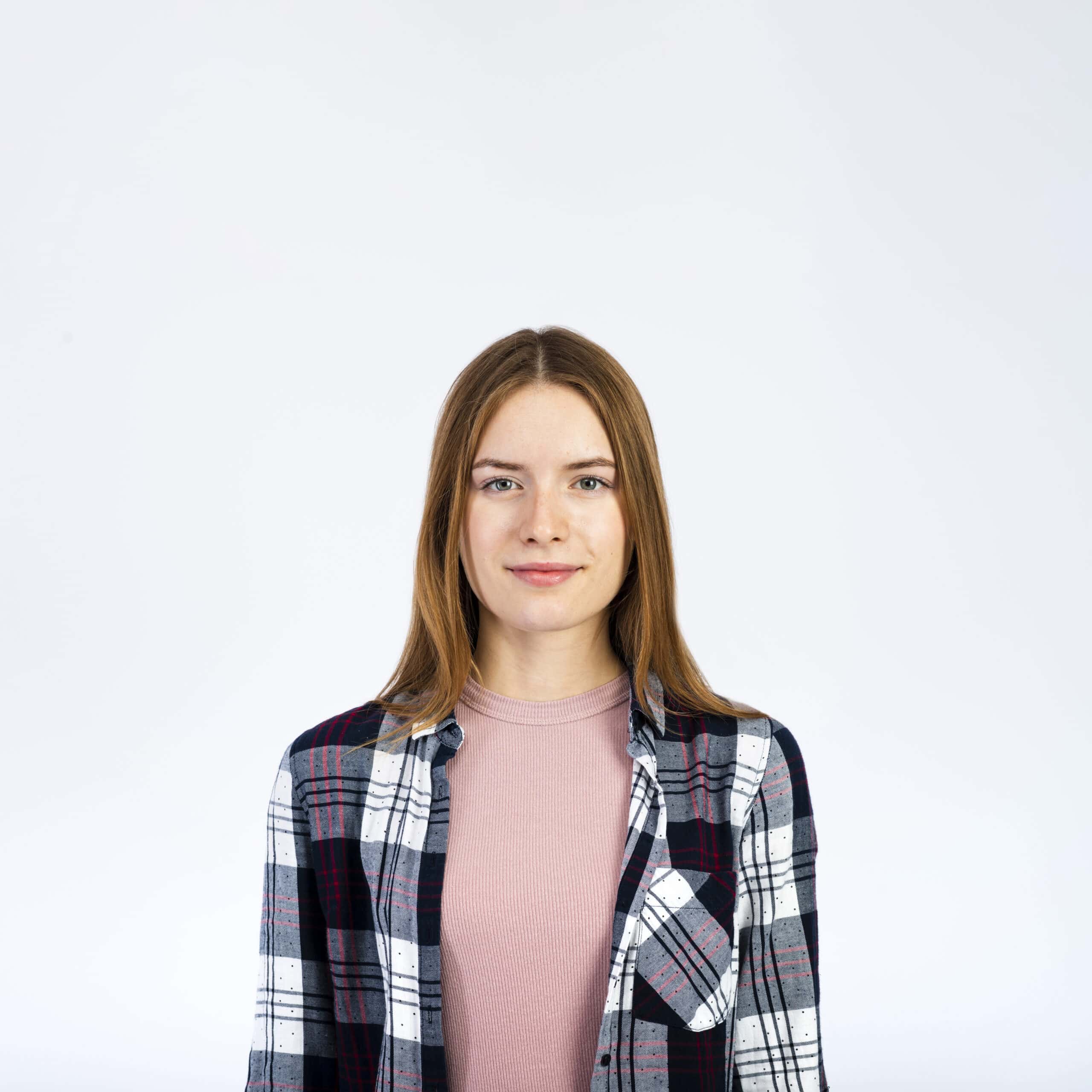 Portrait smiling blonde woman